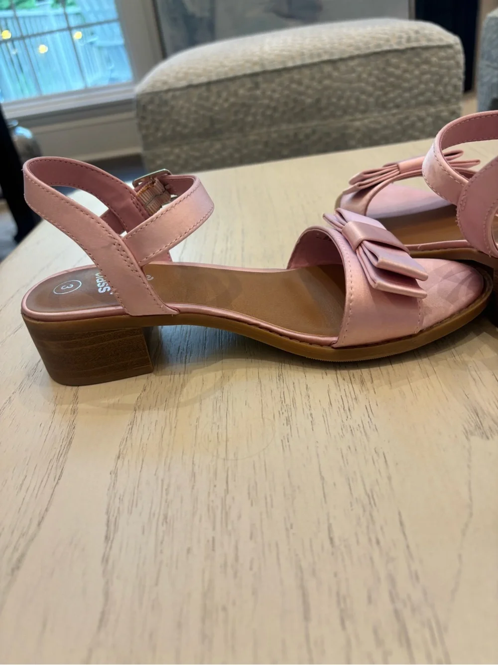 Adorable pink satin sandals by Art Class (Target brand) in girls’